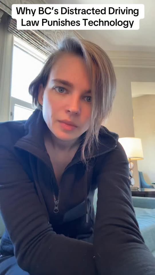 Kyla Lee Facebook Reel thumbnail about B.C. distracted driving law