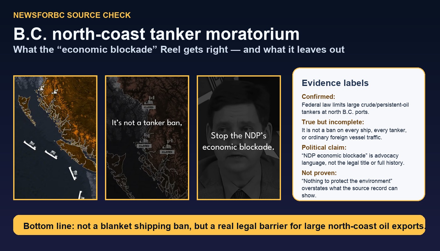 NewsForBC source-card image for north coast tanker moratorium source check